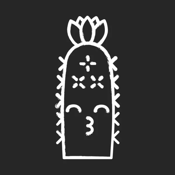 Icône craie de cactus de hérisson — Image vectorielle