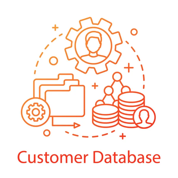 Ícone de conceito de banco de dados cliente —  Vetores de Stock
