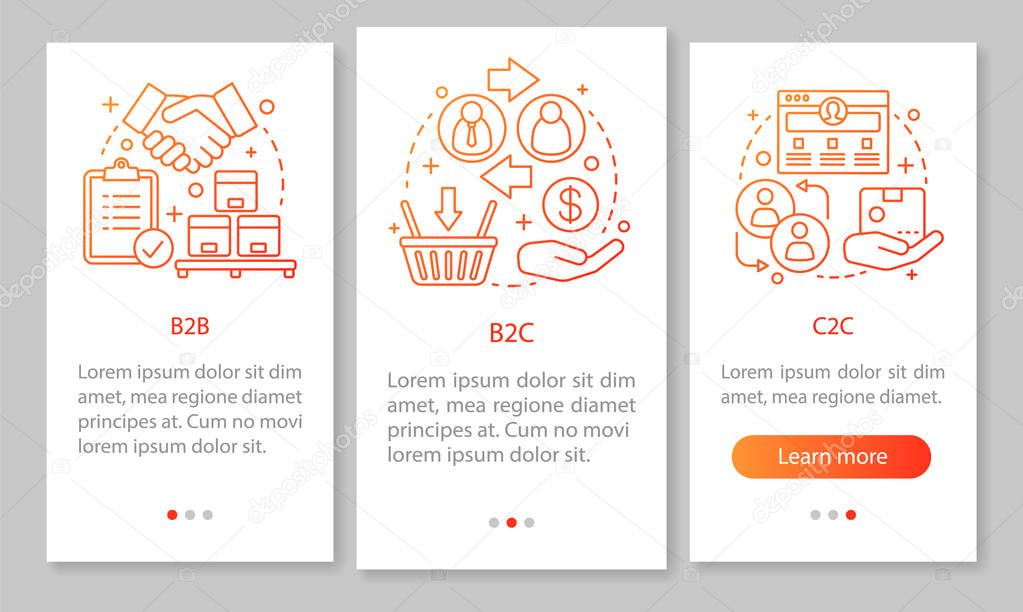 Business marketing mobile app page screen vector template