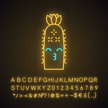 Kirpi kaktüs sevimli kawaii neon ışık karakteri