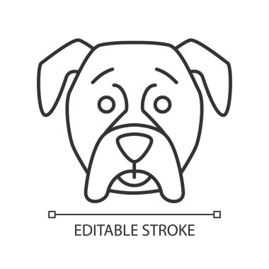 Boksör sevimli kawaii lineer karakter