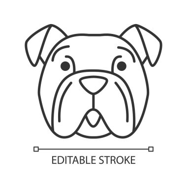 Bulldog sevimli kawaii lineer karakter