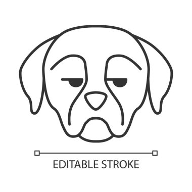 Rottweiler sevimli kawaii lineer karakter