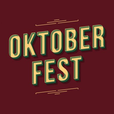 Oktoberfest vintage 3d vektör yazı