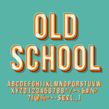 Eski okul 3d vektör yazı