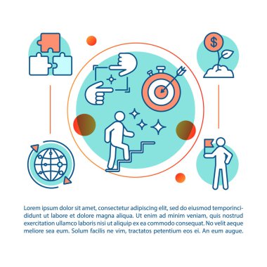 Hedefe hareket makale sayfası vektör şablonu