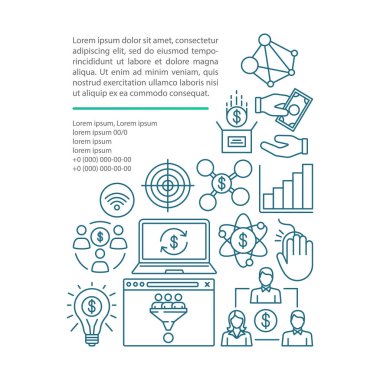 Crowdfunding makale sayfası vektör şablonu.