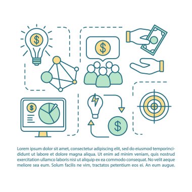 Crowdfunding makale sayfası vektör şablonu