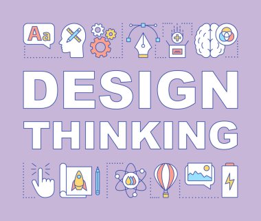 Tasarım düşünme kelime kavramları afiş