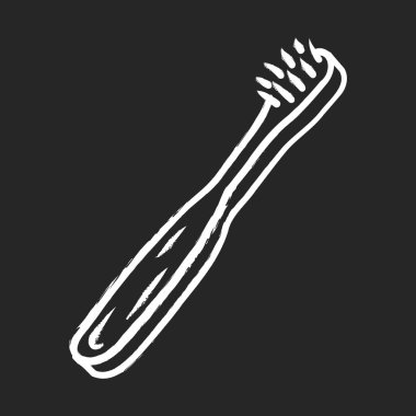 Bambu diş fırçası tebeşir simgesi