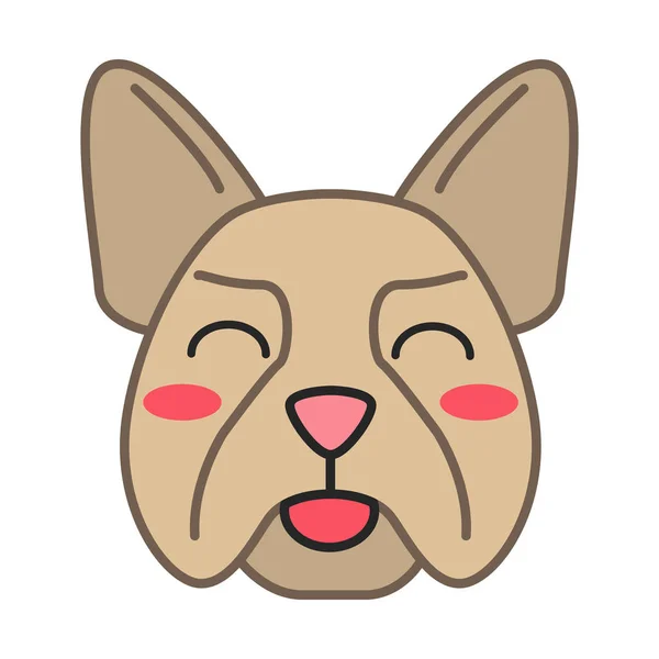 Francia Bulldog aranyos Kawaii vektor karakter — Stock Vector