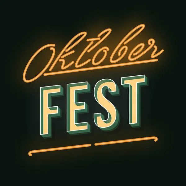 Oktoberfest vintage 3d neon ışık harfler