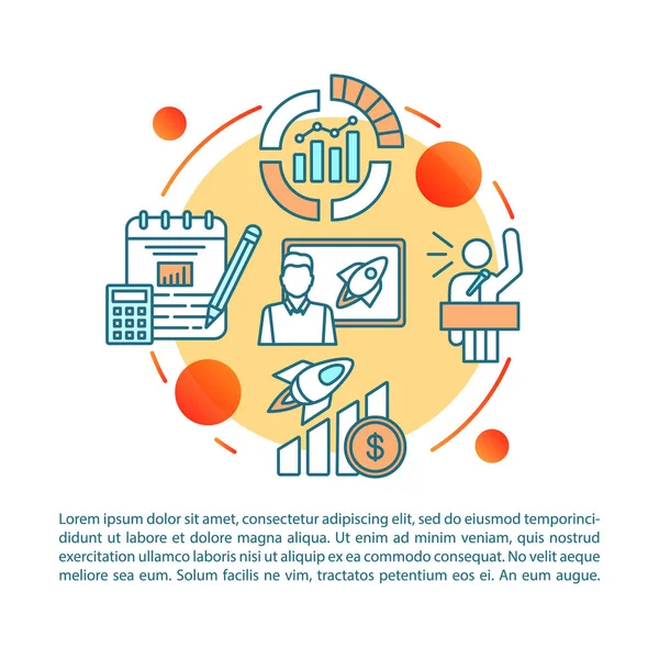 Başlangıç eğitim makalesi sayfa vektör şablonu