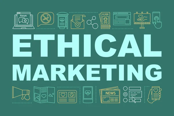 Letrero de conceptos de palabras de marketing ético — Vector de stock