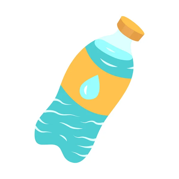 Water bottle flat design long shadow color icon — Stock Vector