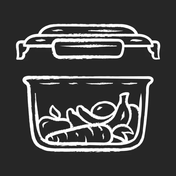 Icono de tiza contenedor de almacenamiento de alimentos — Archivo Imágenes Vectoriales