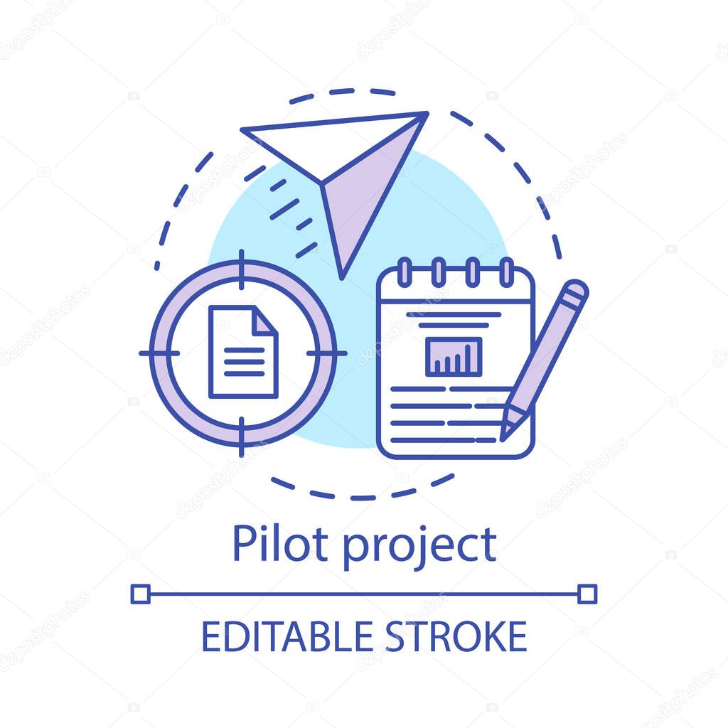 Pilot project concept icon