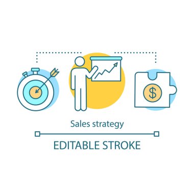 Satış stratejisi kavram simgesi