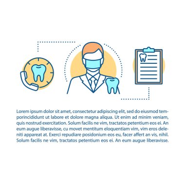 Ziyaret diş hekimi makale sayfası vektör şablonu