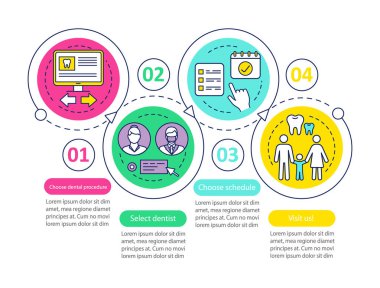 Diş kliniği randevu vektör infografik şablon