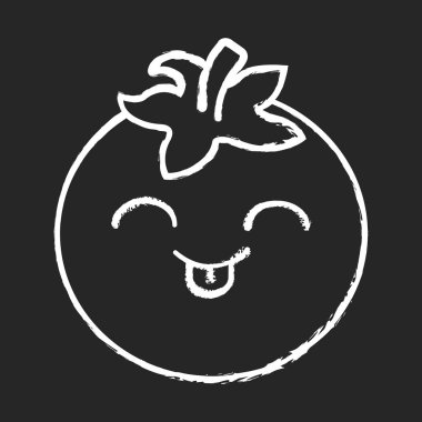 Domates sevimli kawaii tebeşir karakteri