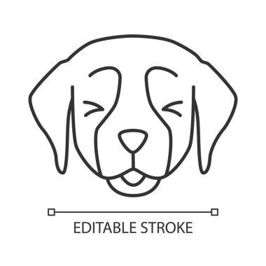 Golden Retriever sevimli kawaii lineer karakter