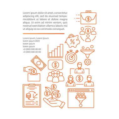 İş yatırım makale sayfası vektör şablonu