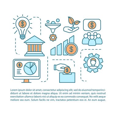 Başlangıç finansmanı makale sayfası vektör şablonu