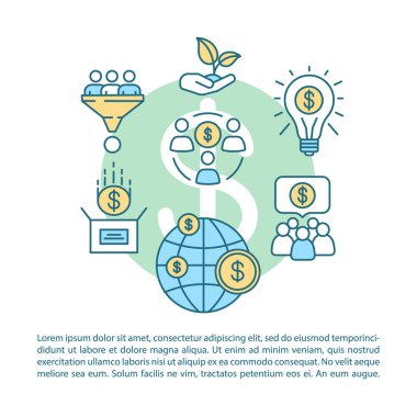 Başlangıç yatırım makalesi sayfa vektör şablonu