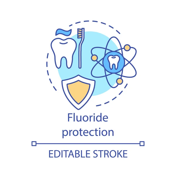 Icono del concepto de protección contra el fluoruro — Archivo Imágenes Vectoriales