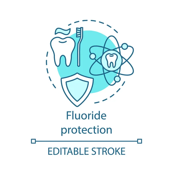 Icono del concepto de protección contra el fluoruro — Archivo Imágenes Vectoriales