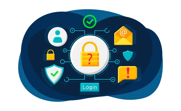 로그인 플랫 컨셉 벡터 일러스트레이션 — 스톡 벡터