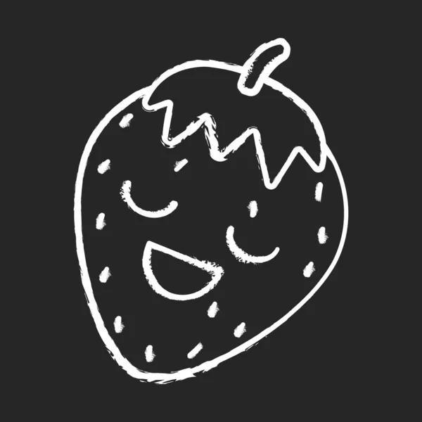 草莓可爱的卡瓦伊粉笔字符 — 图库矢量图片