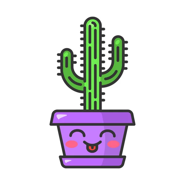 Saguaro bonito personagem vetor kawaii — Vetor de Stock