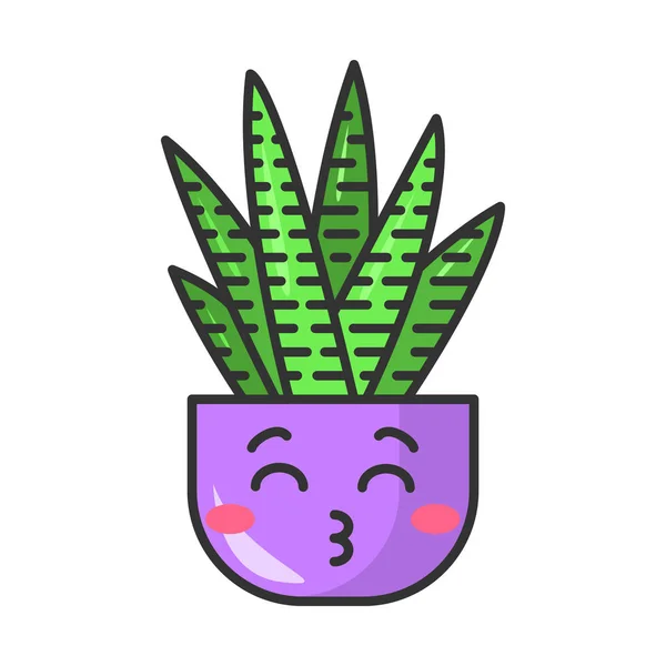 Cebra cactus lindo kawaii vector carácter — Archivo Imágenes Vectoriales