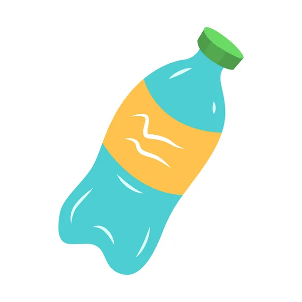 Kunststoffflasche flaches Design langer Schatten Farbe Symbol — Stockvektor
