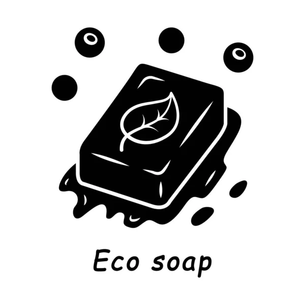 Eco icône glyphe savon — Image vectorielle