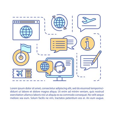 Gezi danışmanı makale sayfası vektör şablonu