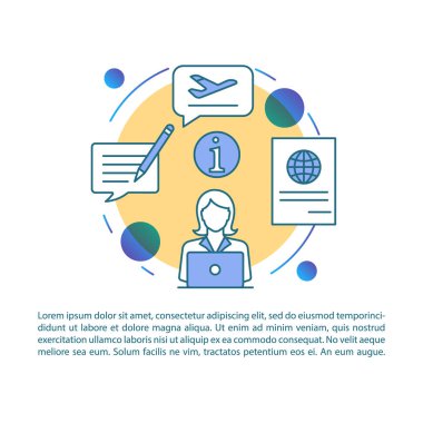 Gezi danışmanı makale sayfası vektör şablonu