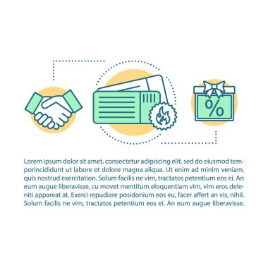 Fırsatlar ve indirimler makale sayfası vektör şablonu