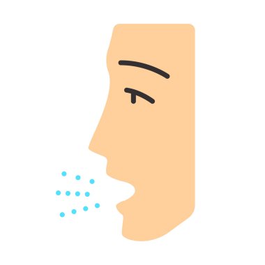 Alerji belirti düz tasarım uzun gölge renk simgesi