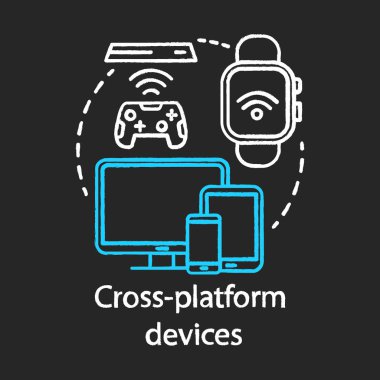Çapraz platform cihazları tebeşir kavramı simgesi