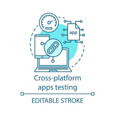 Çapraz platform uygulamaları test kavram simgesi