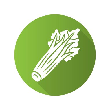 Kereviz düz tasarım uzun gölge glyph simgesi