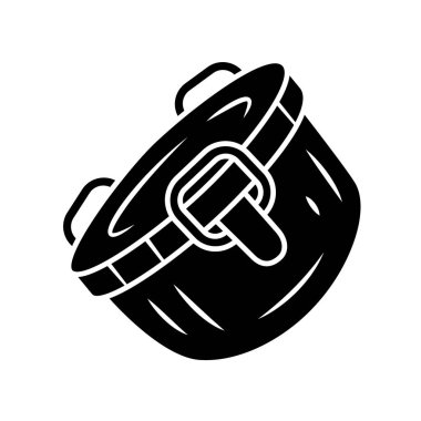 Paslanmaz çelik konteyner glyph simgesi