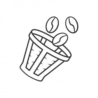  Yeniden kullanılabilir kahve filtresi doğrusal simgesi