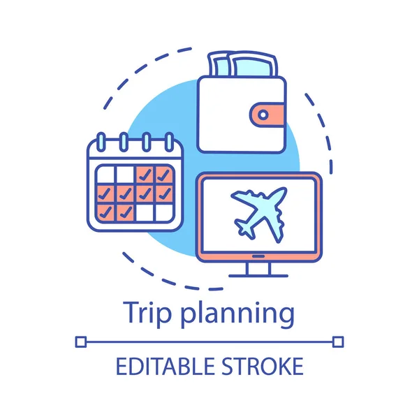 Trip planning concept icon — Stock Vector