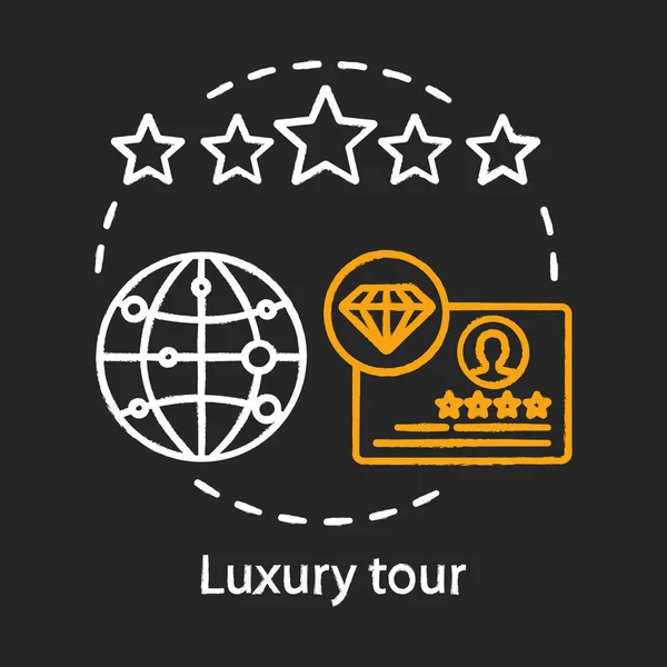 Luxury tour chalk concept icon — Stock Vector