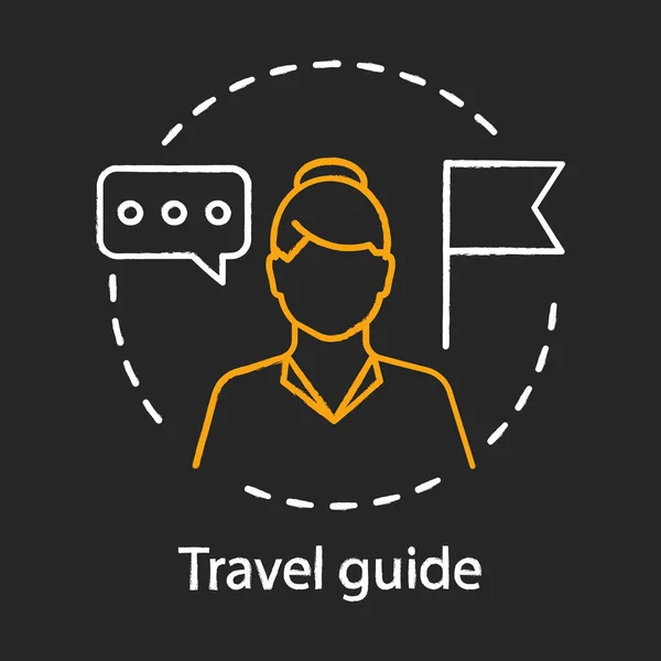 여행 가이드 분필 컨셉 아이콘 — 스톡 벡터