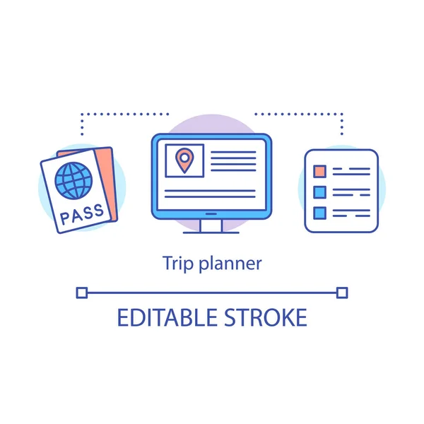 Trip planner concept icon — Stock Vector